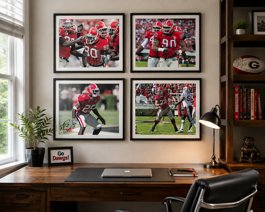 Lot of 4 Georgia Bulldogs Football Autographed Photos UGA Signed Memorabilia