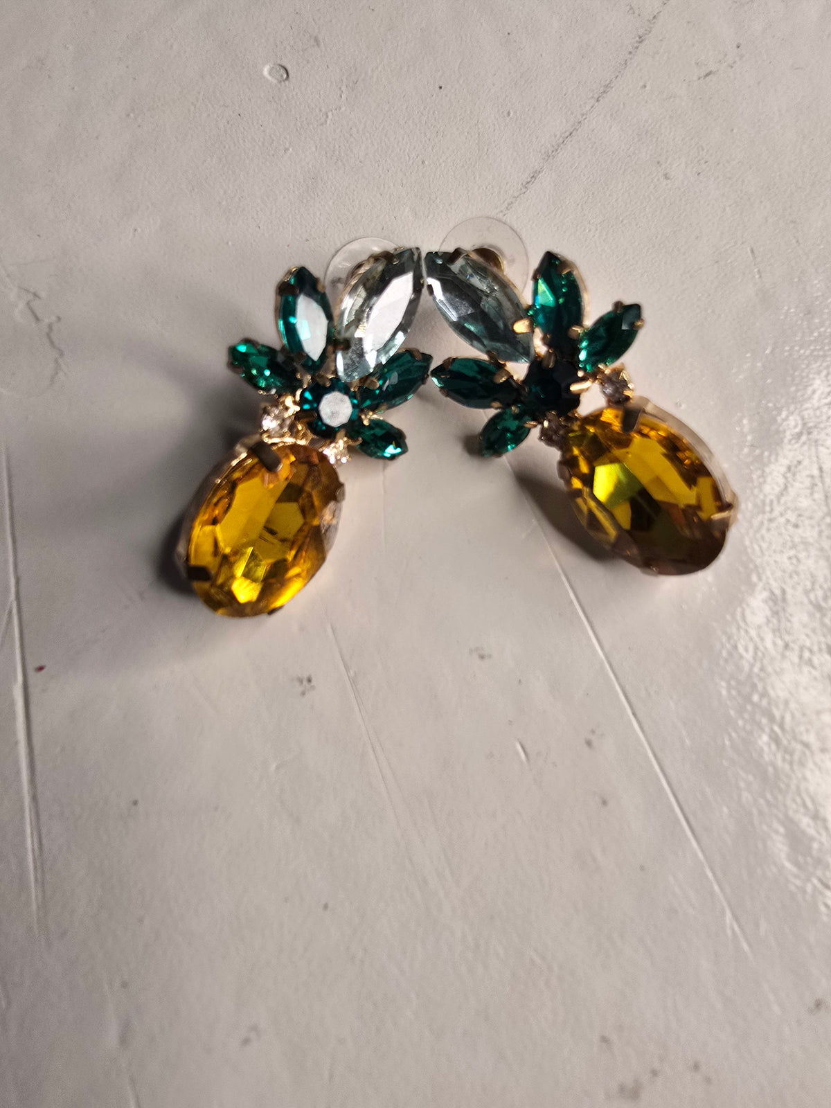 Pineapple Rhinestone Statement Earrings