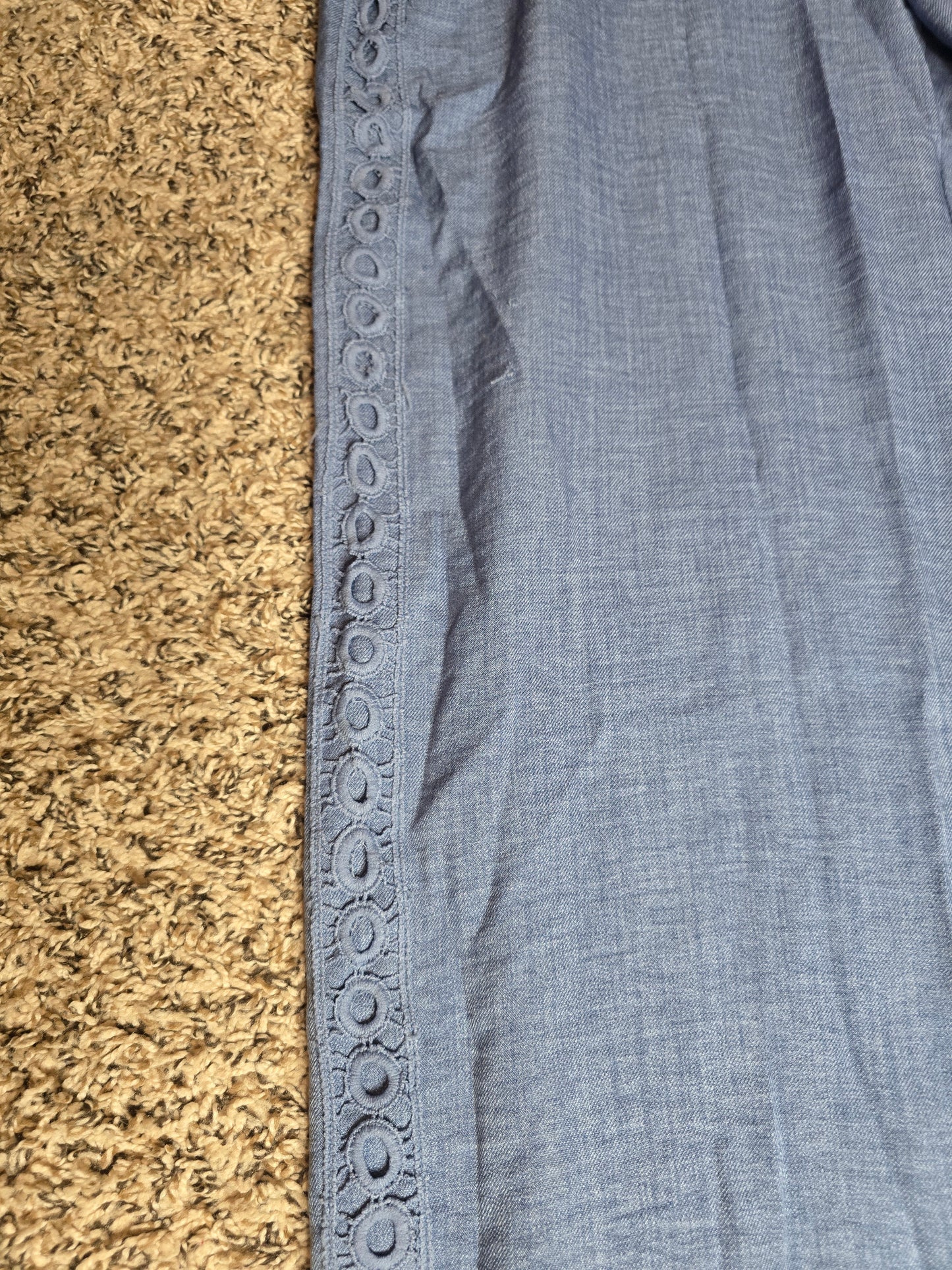 Women's Blue Wide-Leg Pull-On Pants – Size Large