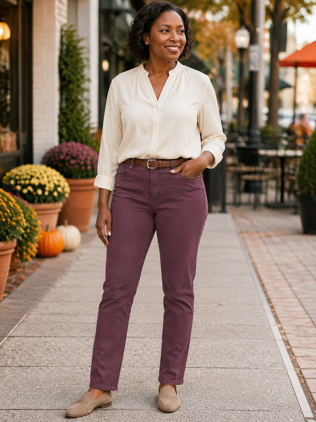 Gloria Vanderbilt Amanda Classic Fit Jeans – Burgundy/Wine – Size 10P