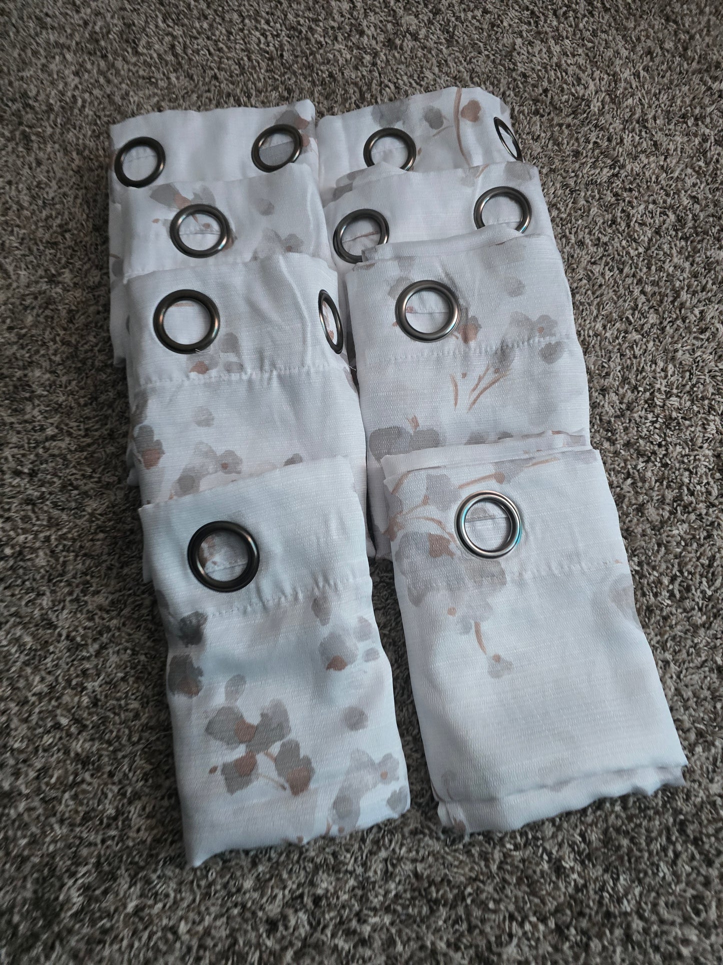 8-Piece Sheer Floral Grommet Curtain Set – 36"W × 81"L Each