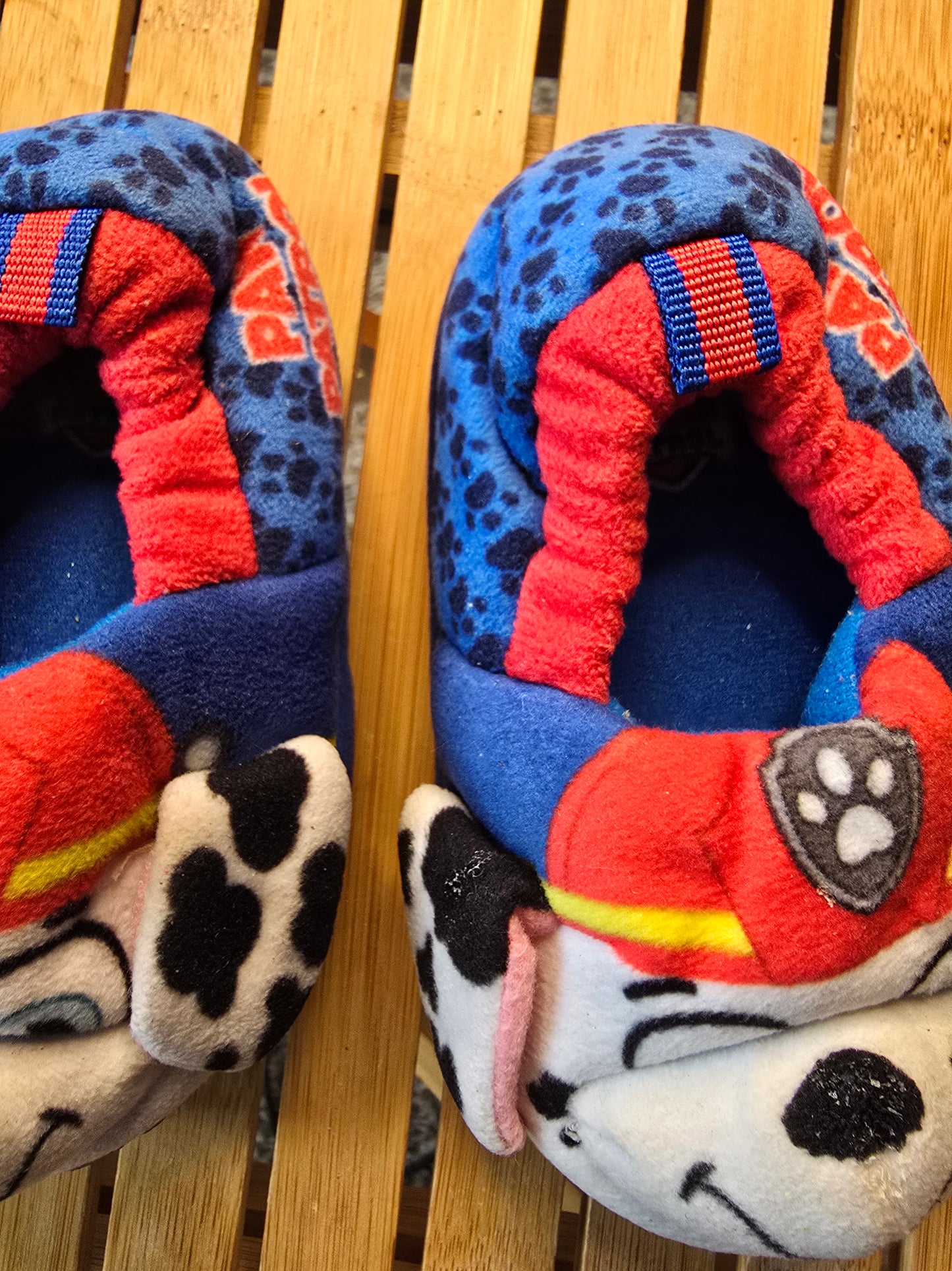 PAW Patrol Marshall Kids Plush Slippers – Red & Blue Dalmatian Firefighter