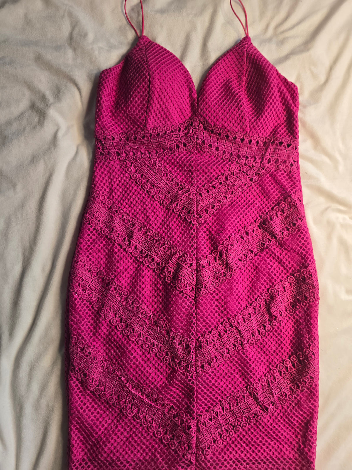 hot pink/fuchsia fitted dress size L