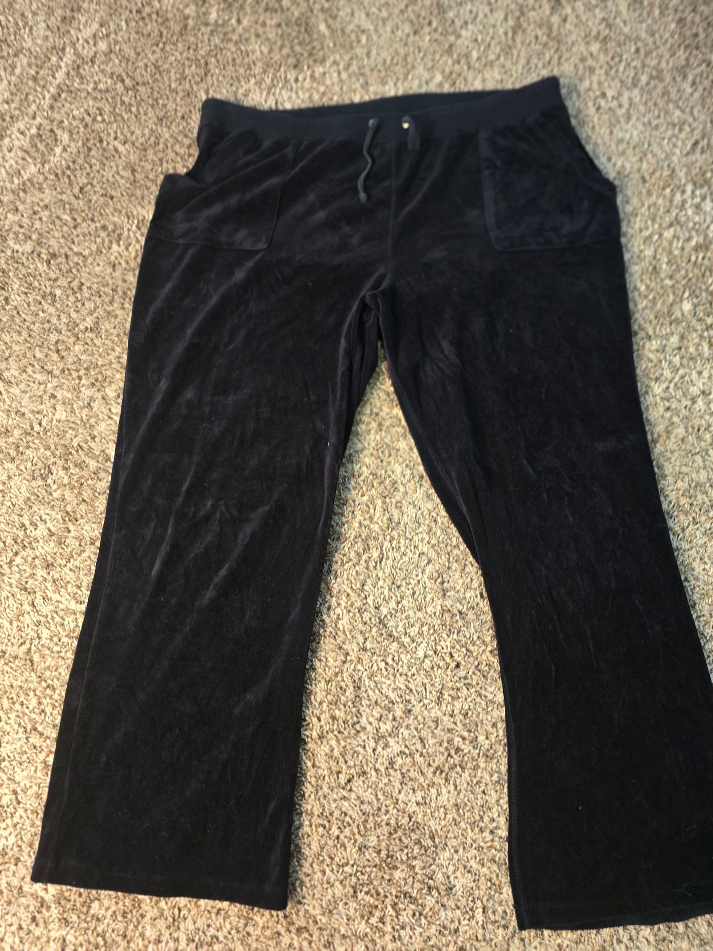 Blue Velour/Suede-Look Lounge Pants – Size 2X