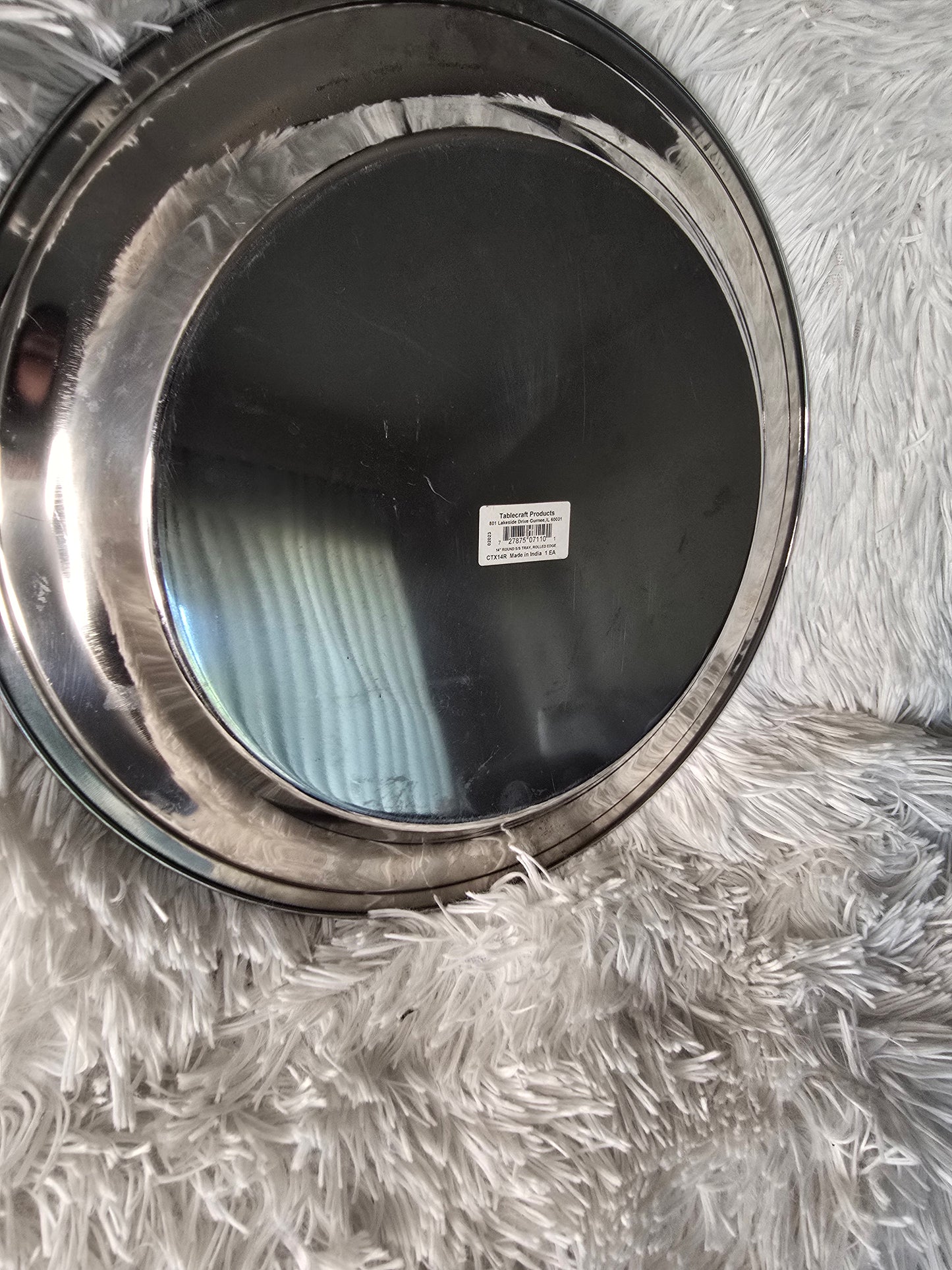 Tablecraft 14" Round Stainless Steel Tray