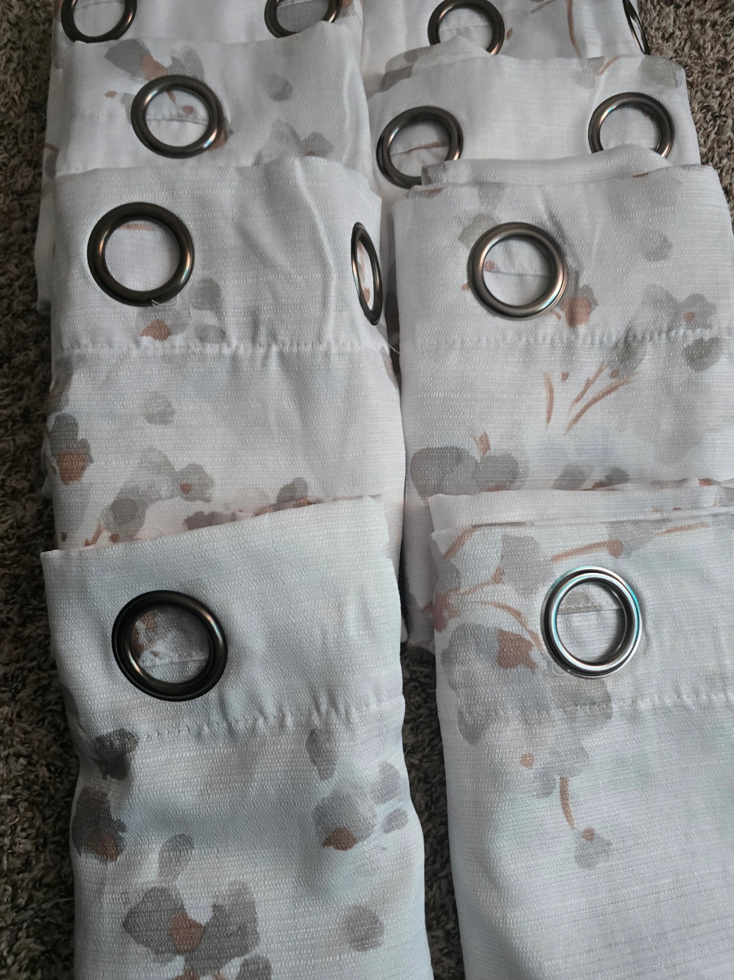 8-Piece Sheer Floral Grommet Curtain Set – 36"W × 81"L Each