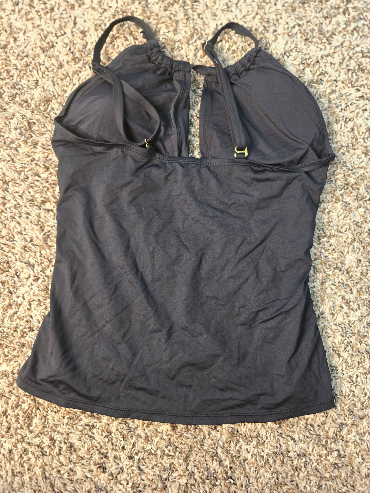 La Blanca Black Ruched Tankini Swim Top