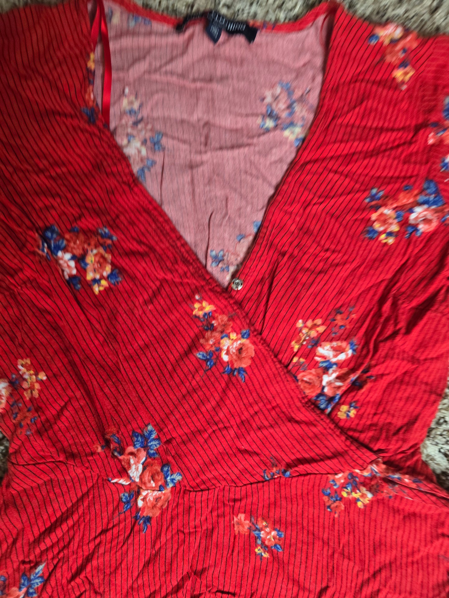 One Clothing Los Angeles Women's Floral Wrap Peplum Top