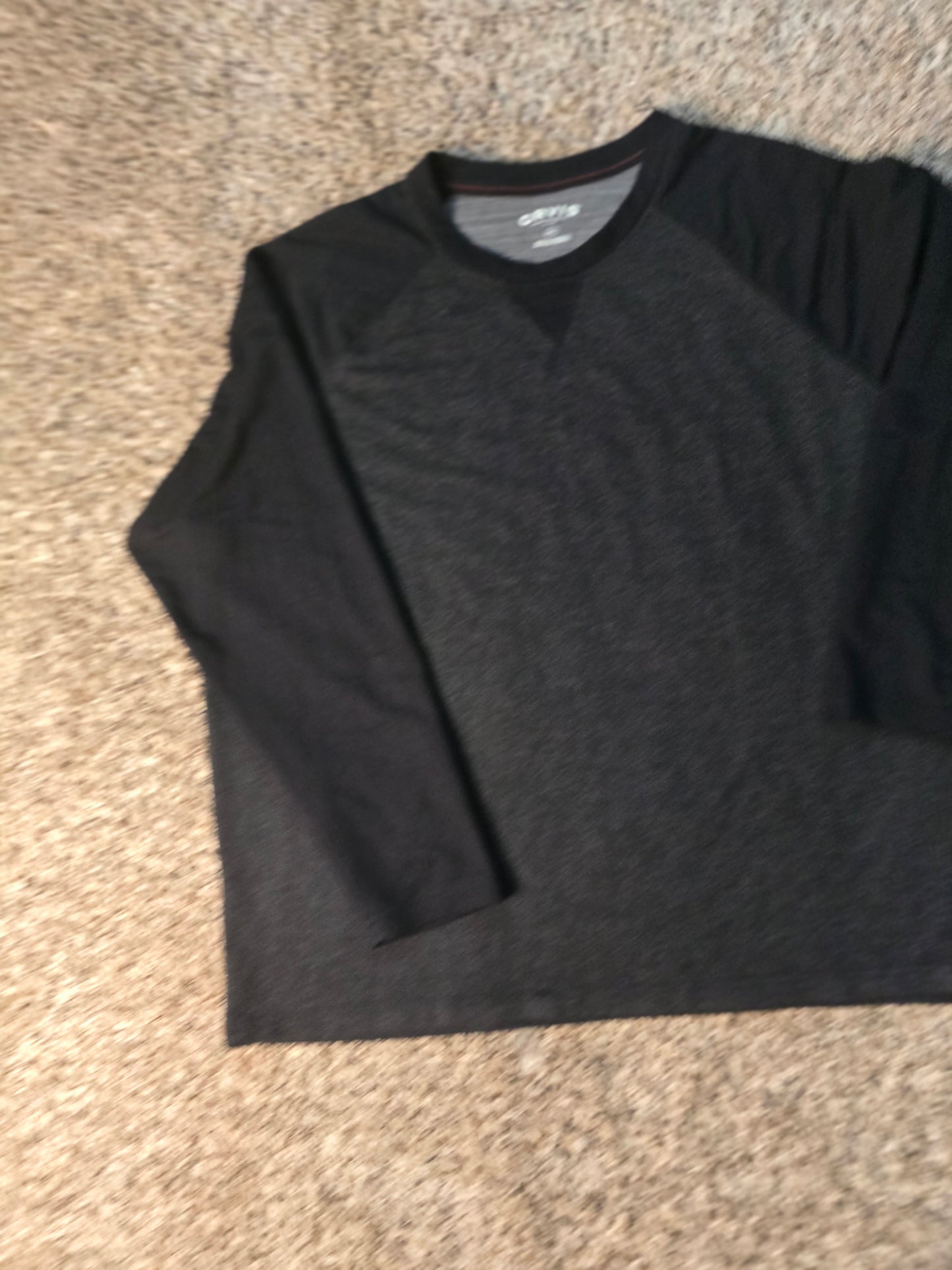 Orvis Men’s Long Sleeve Raglan Shirt – Black & Charcoal Gray – XXL