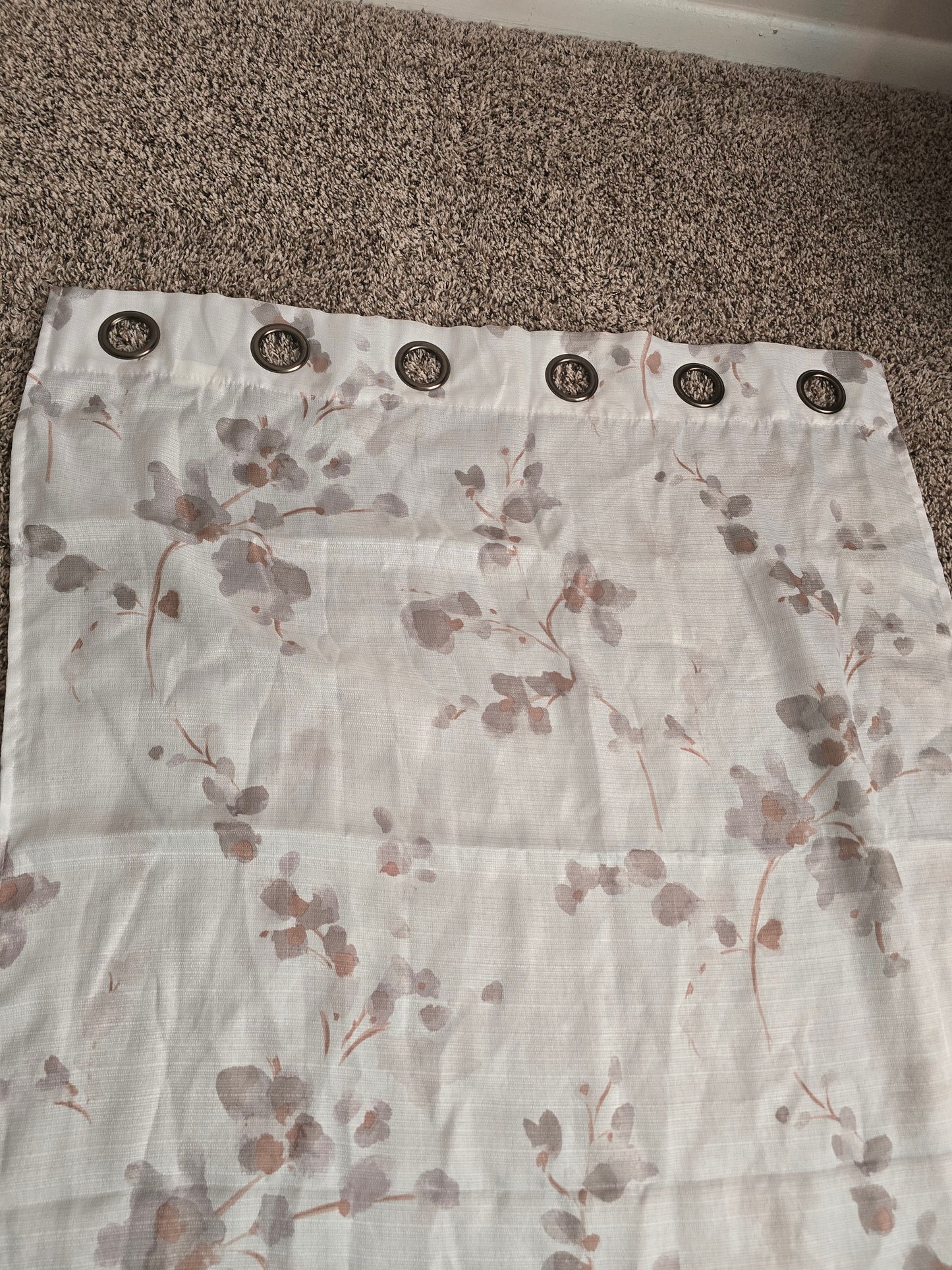 8-Piece Sheer Floral Grommet Curtain Set – 36"W × 81"L Each