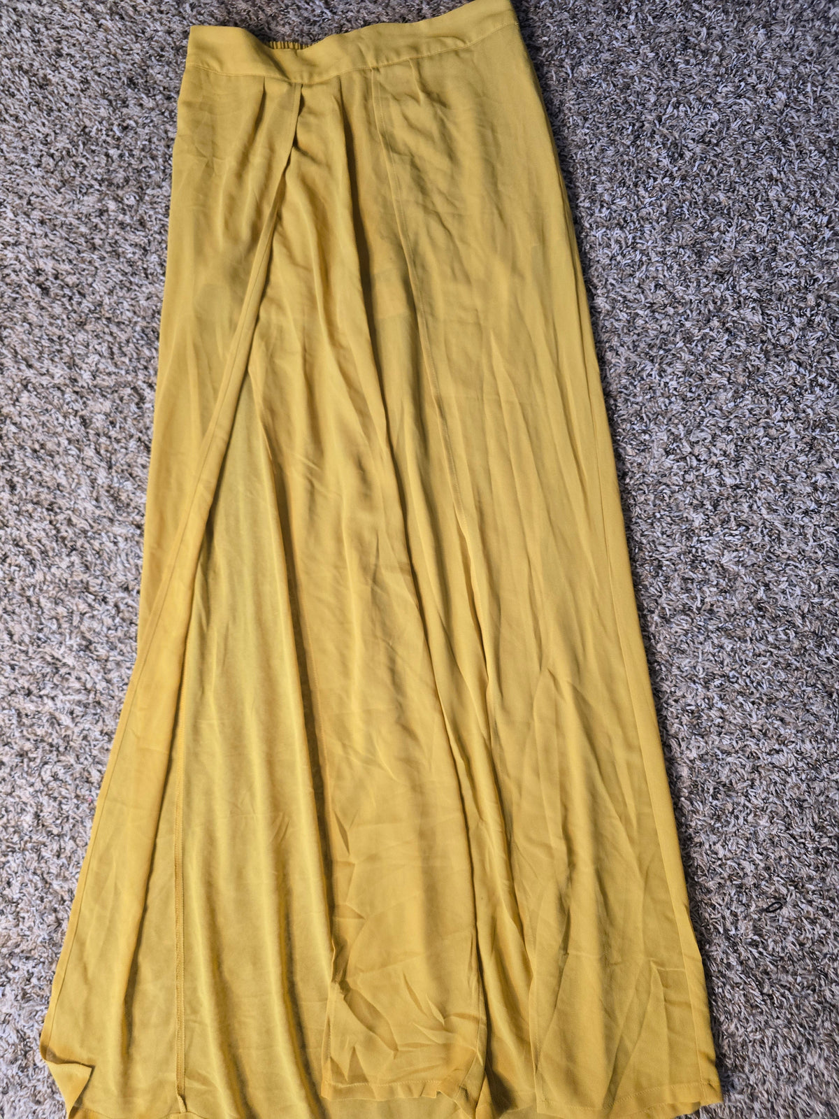 Fashion Nova Mustard Yellow Wide Leg Palazzo Pants Women's Medium Flowy High Waist