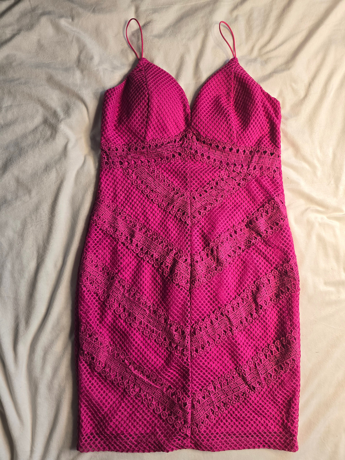 hot pink/fuchsia fitted dress size L