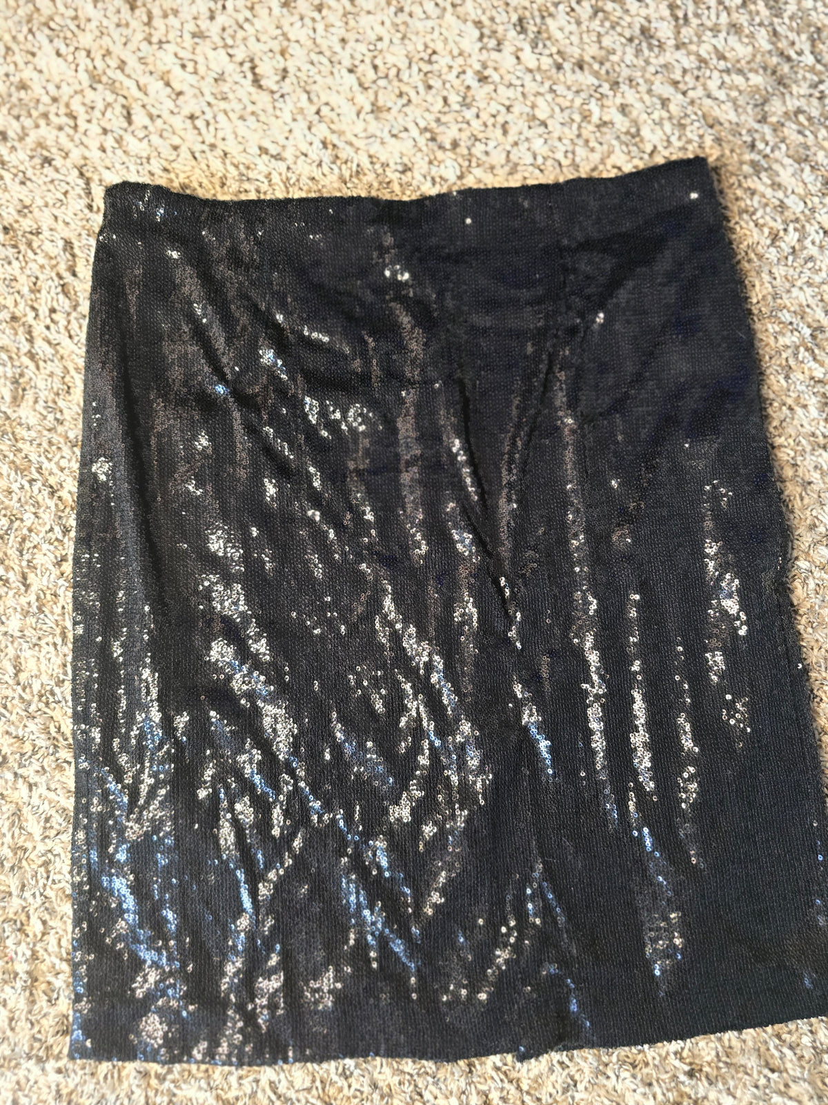Calvin Klein Women’s Black Sequin knee high Skirt Sparkle Party Cocktail Evening