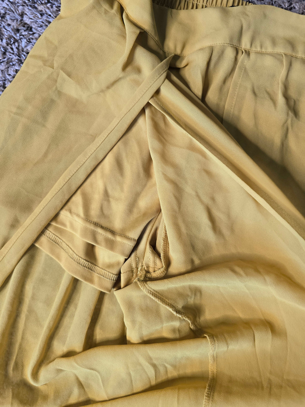 Fashion Nova Mustard Yellow Wide Leg Palazzo Pants Women's Medium Flowy High Waist