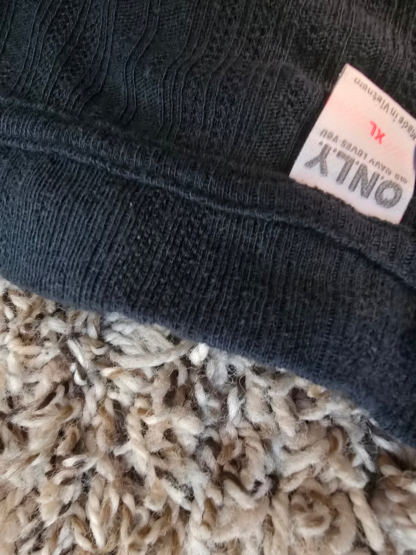 ONLY Women’s Charcoal Knit Sweater – Size XL
