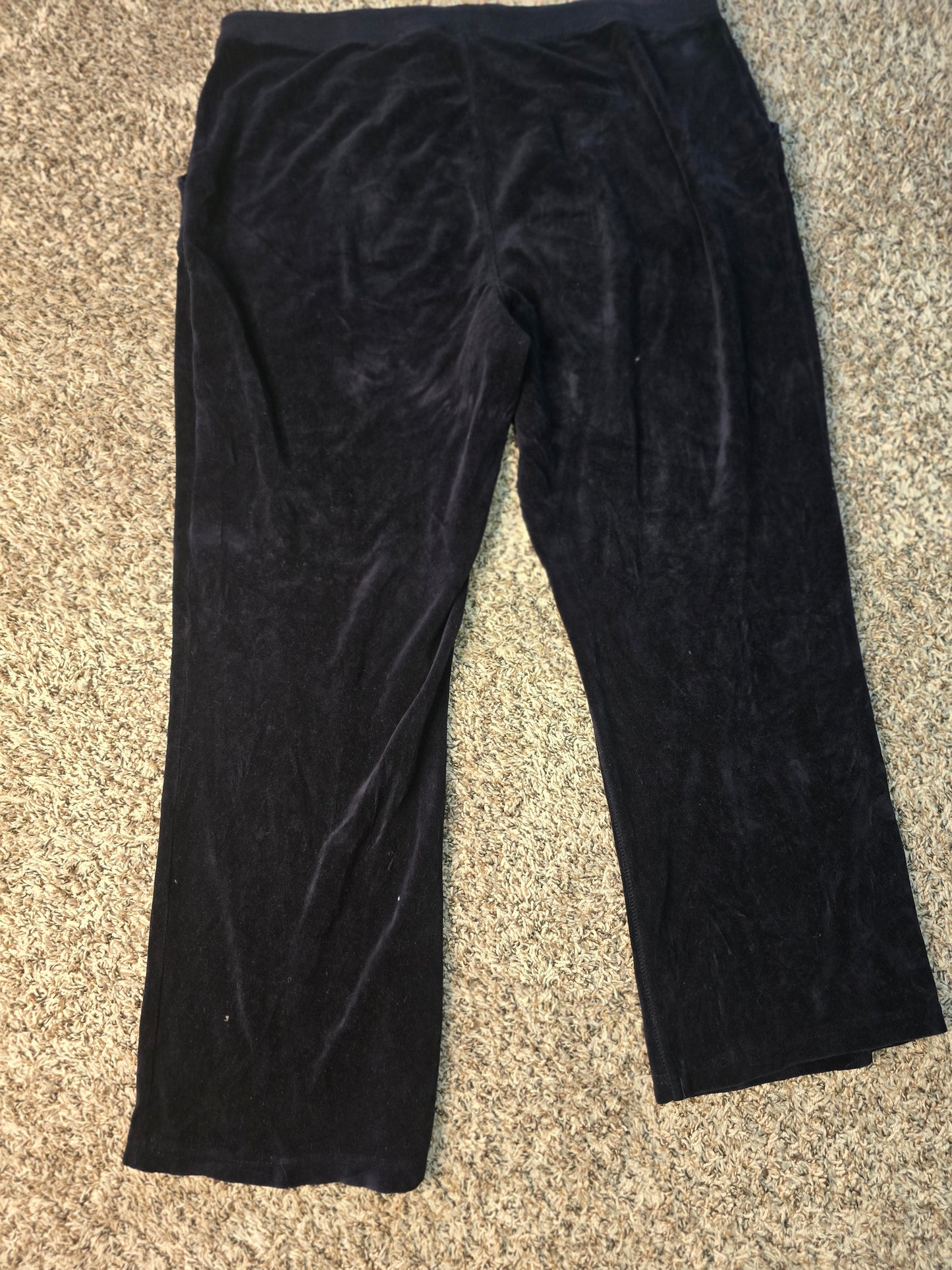 Blue Velour/Suede-Look Lounge Pants – Size 2X
