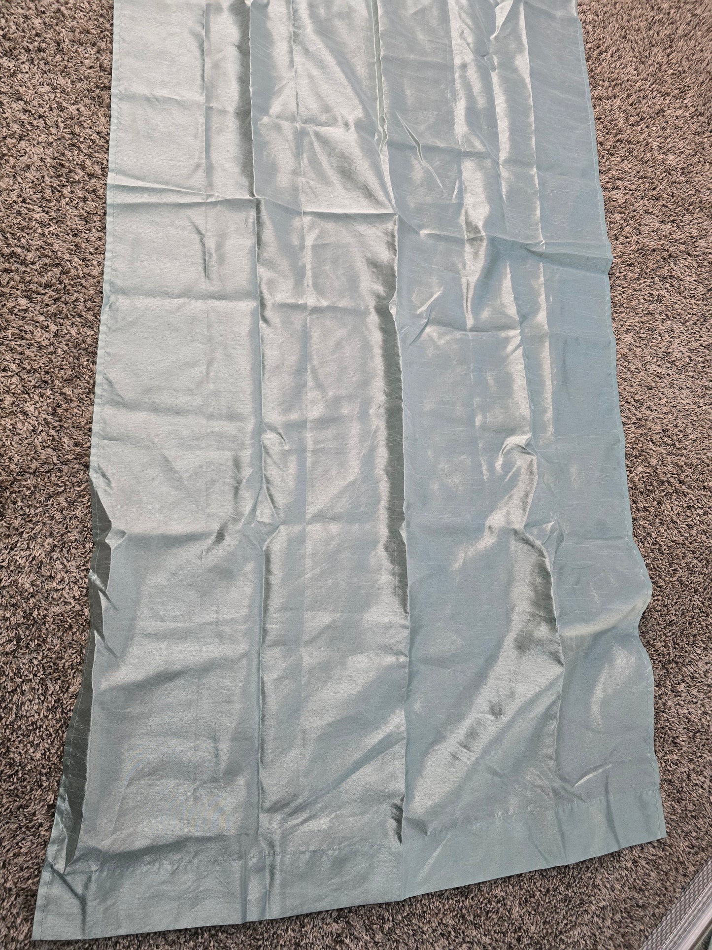 Set of 2 Mint Green Shimmer Grommet Curtain Panel – 36"W × 82"L