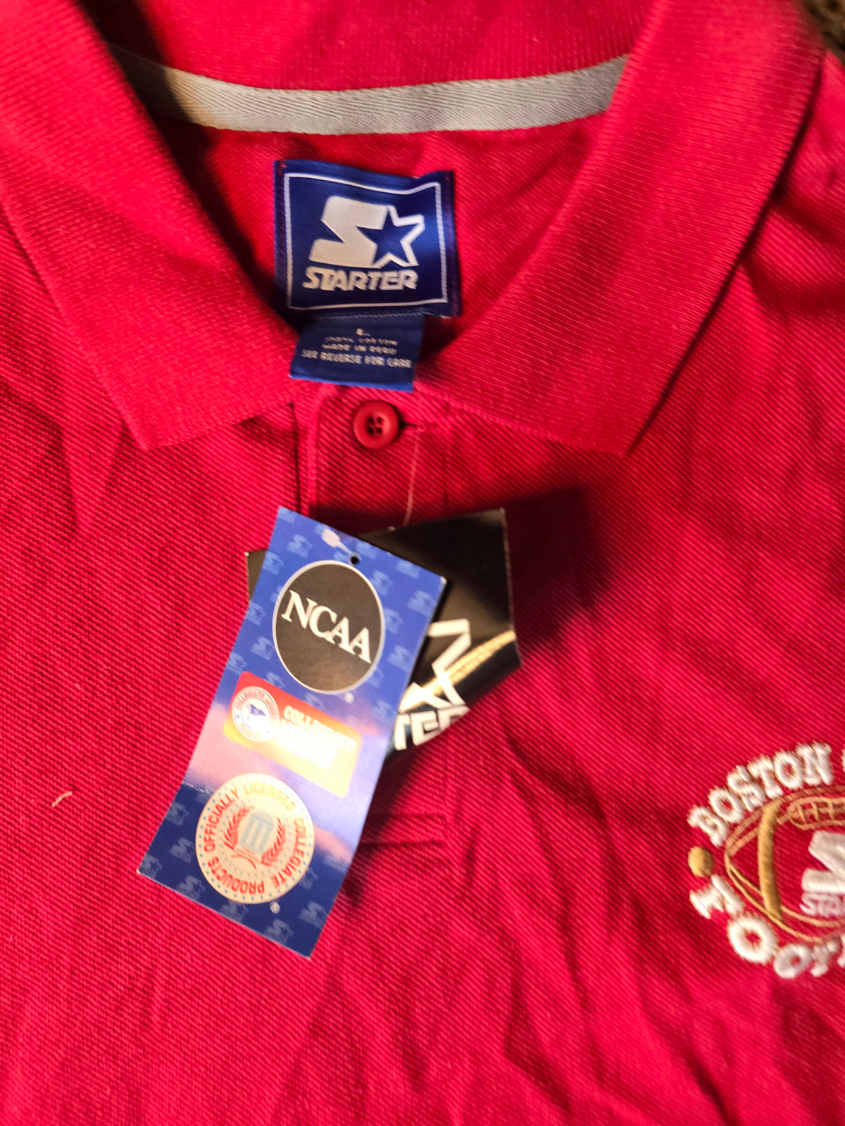 Starter Boston College Football Men's Polo Shirt Red Size Large NCAA NWT