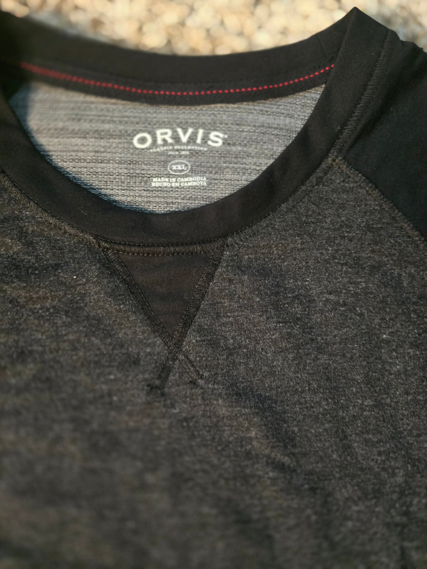 Orvis Men’s Long Sleeve Raglan Shirt – Black & Charcoal Gray – XXL