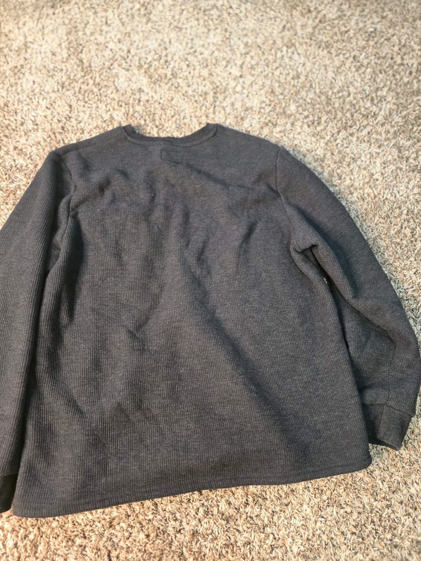 Coleman Men’s XL Sherpa-Lined Henley Pullover – Charcoal Gray