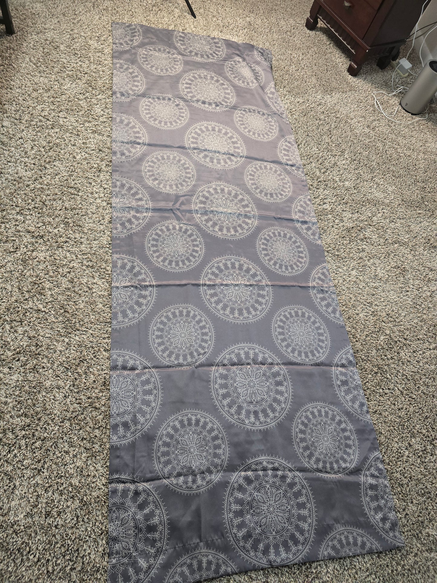 Mainstays Gray Medallion Curtain Panels – Set of 2 – 30"W x 84"L Each