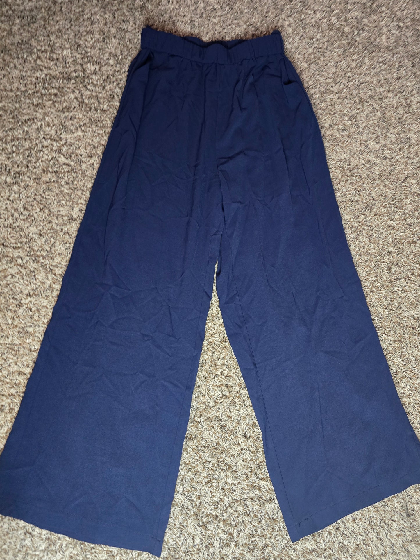 SHEIN Navy Blue Wide-Leg Pants – Women's Size Large