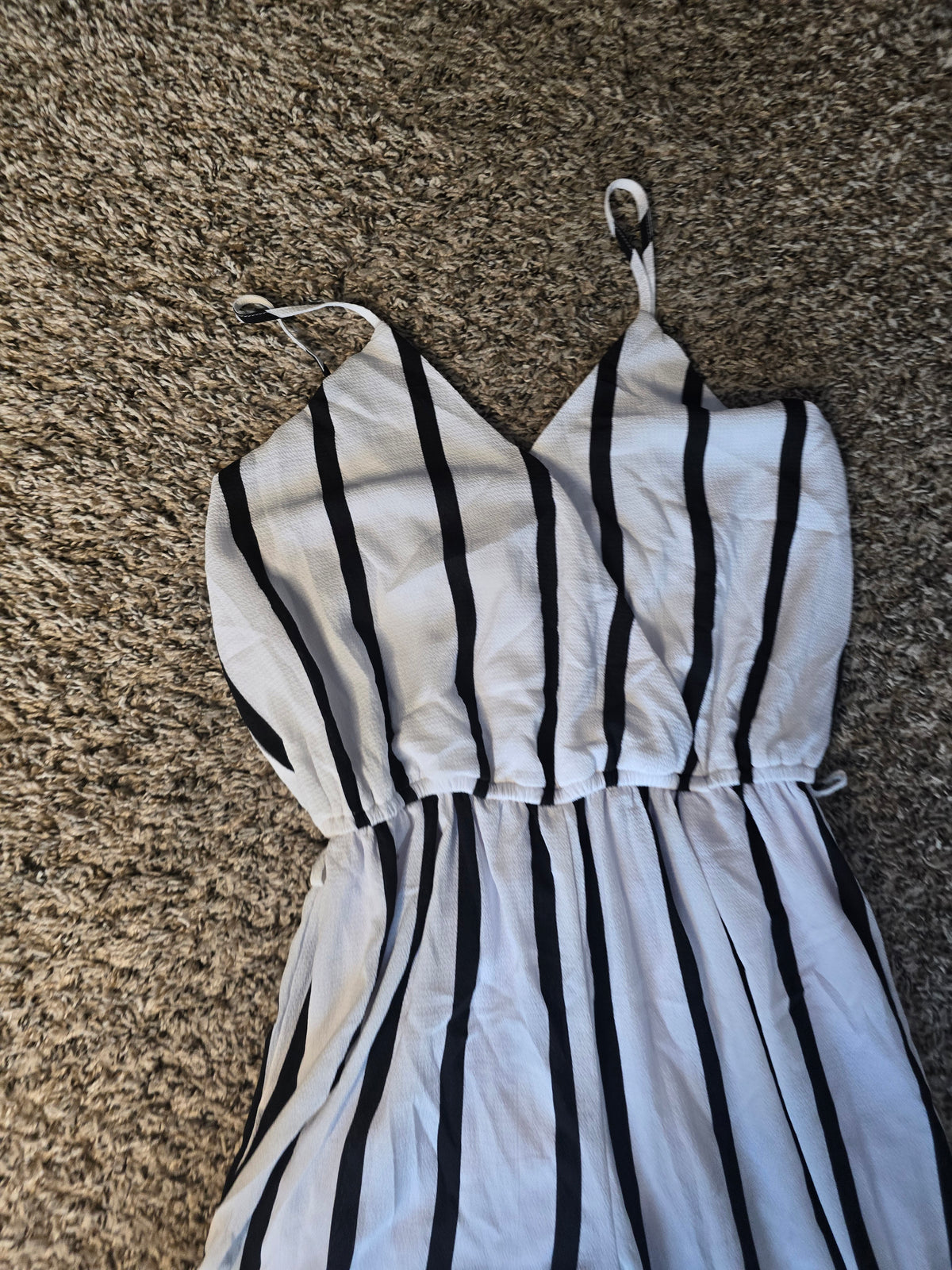 For Joseph Black White Striped Wide Leg Jumpsuit Women’s Size S Spaghetti Strap