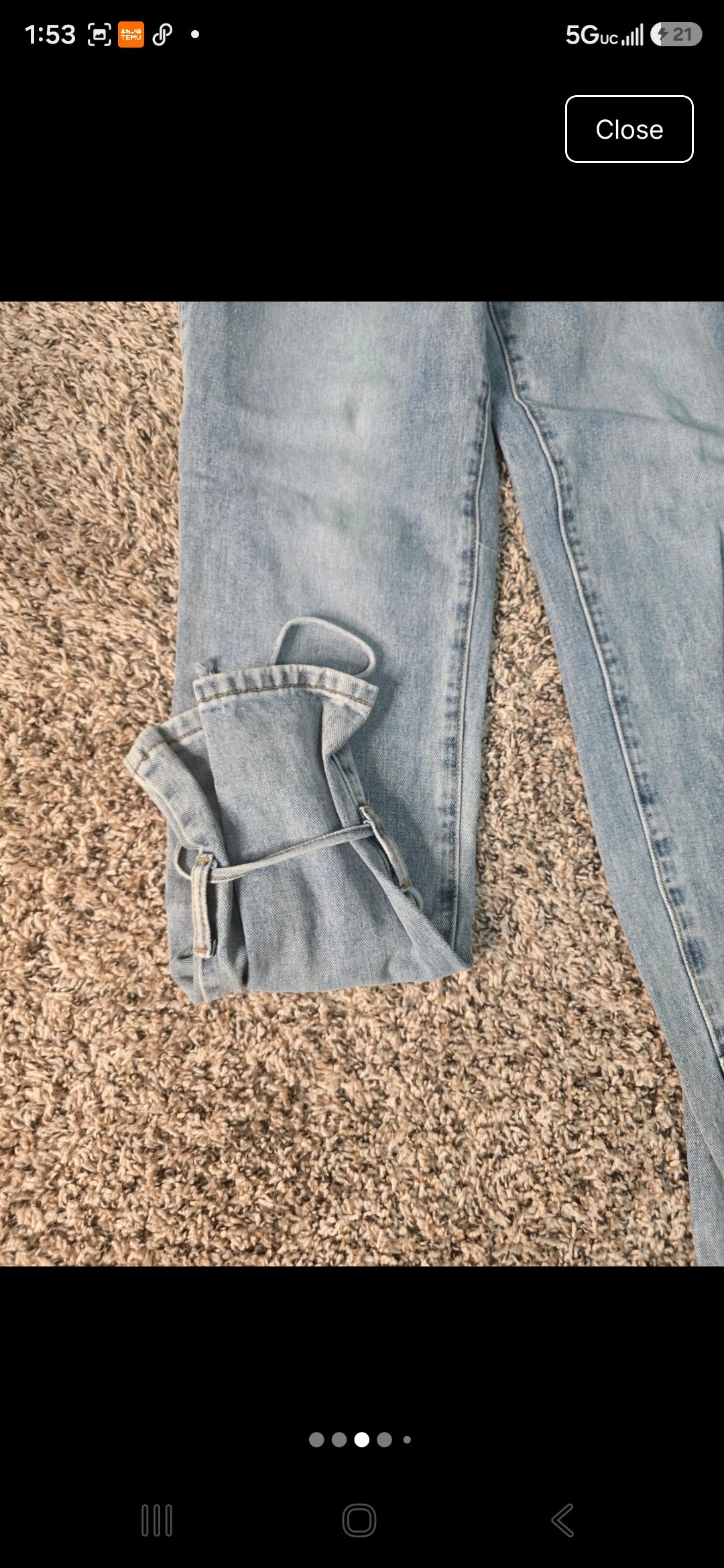 Misspap Light Wash High-Waisted Tie-Ankle Jeans – Size 36/S