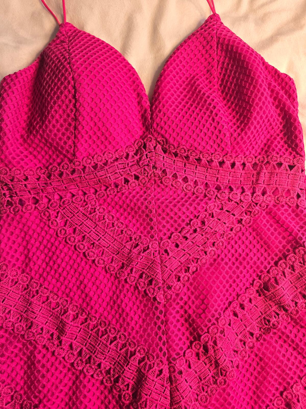 hot pink/fuchsia fitted dress size L