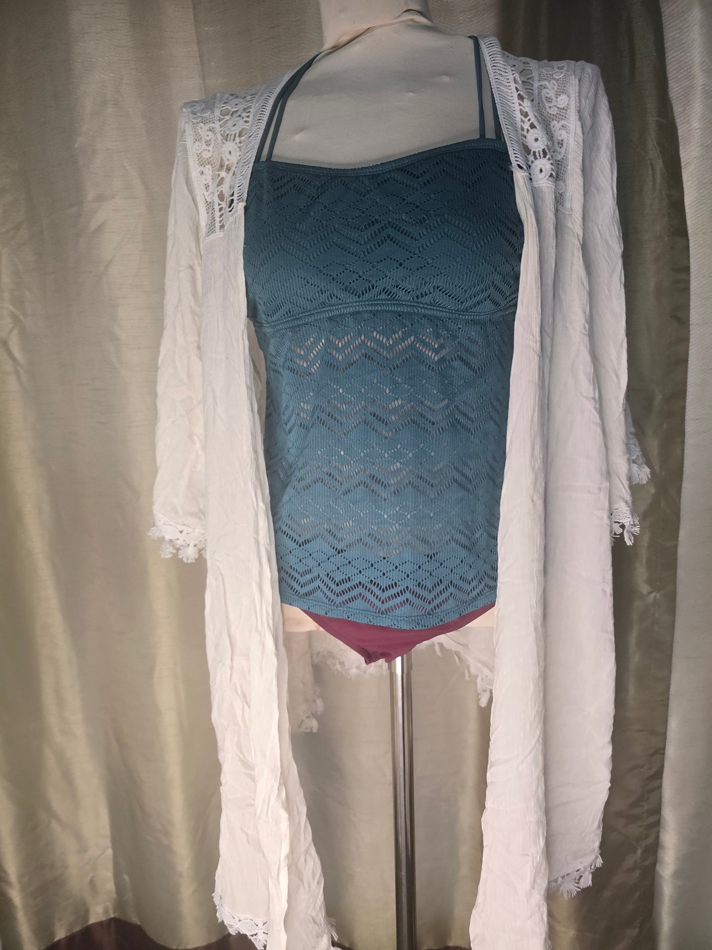 Indigo Rose White Lace Kimono Cover-Up – Women's Size 2X