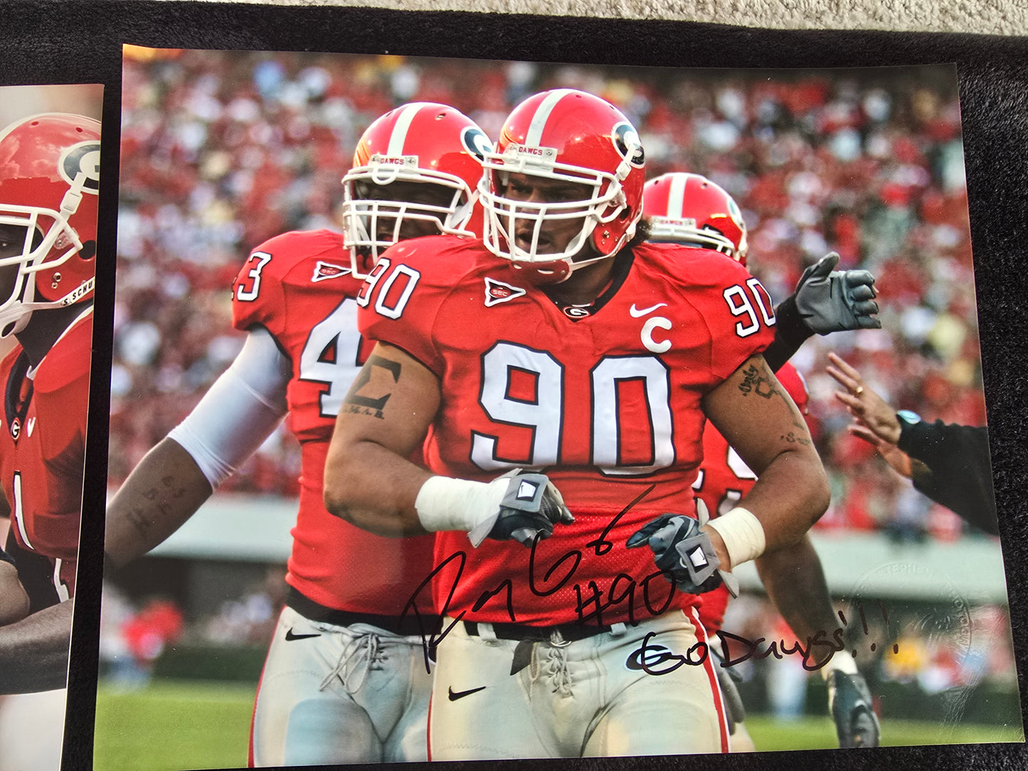 Lot of 4 Georgia Bulldogs Football Autographed Photos UGA Signed Memorabilia