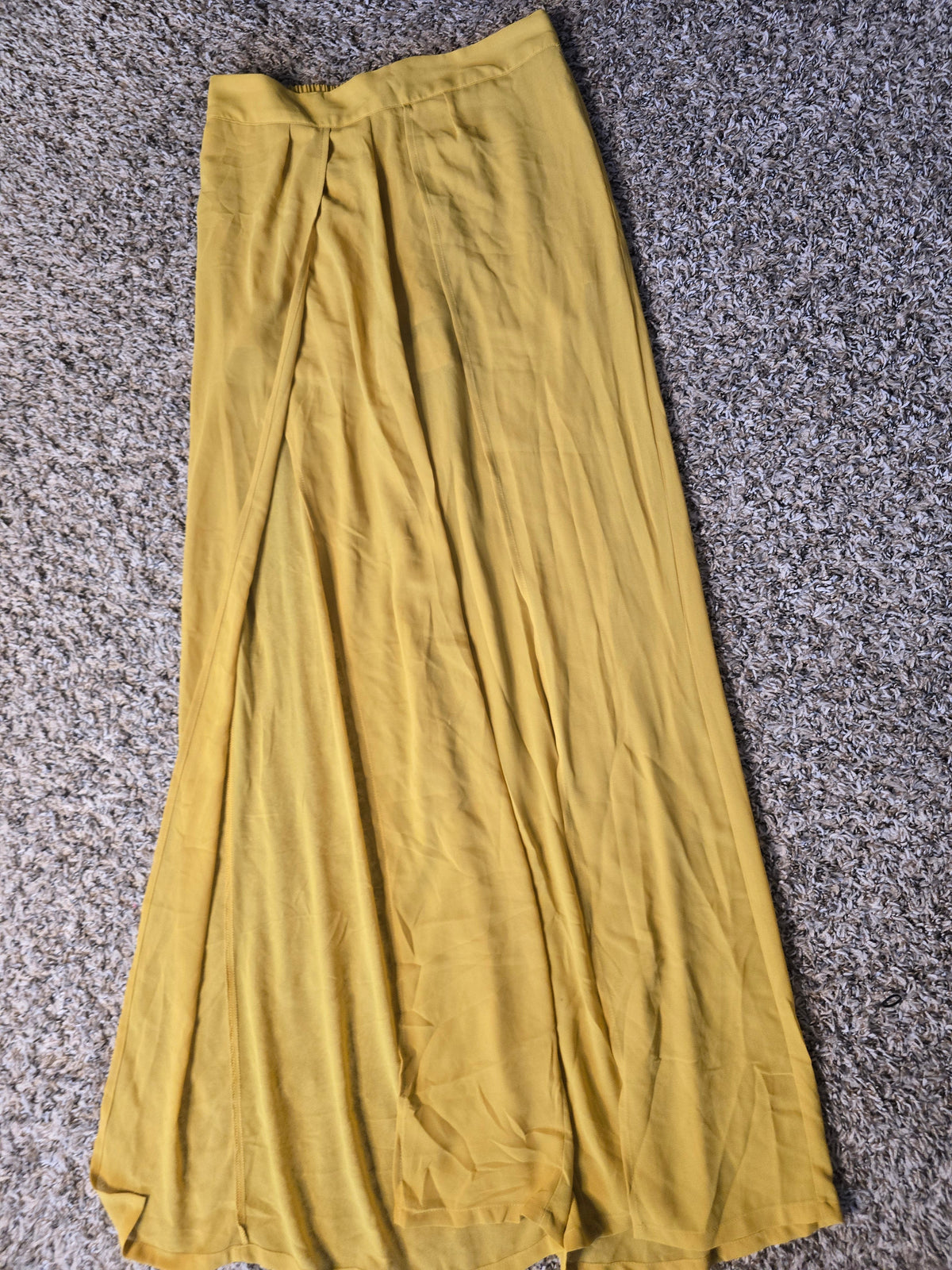 Fashion Nova Mustard Yellow Wide Leg Palazzo Pants Women's Medium Flowy High Waist