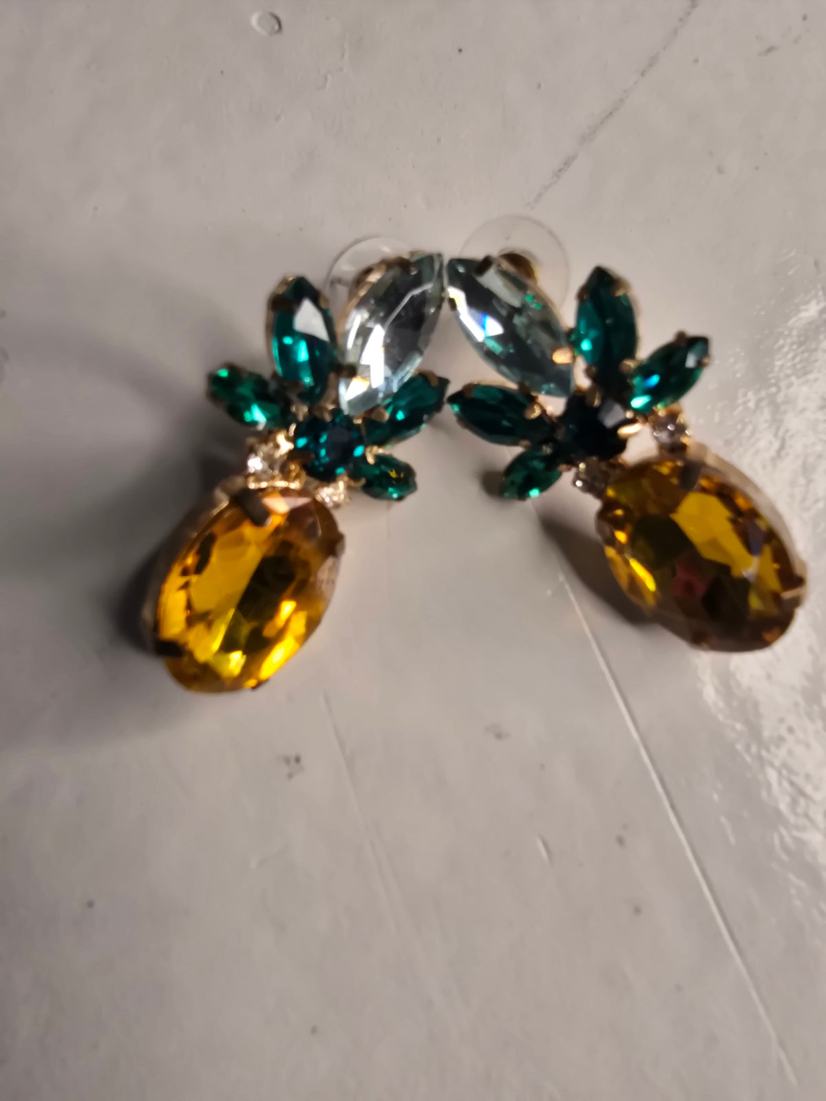 Pineapple Rhinestone Statement Earrings