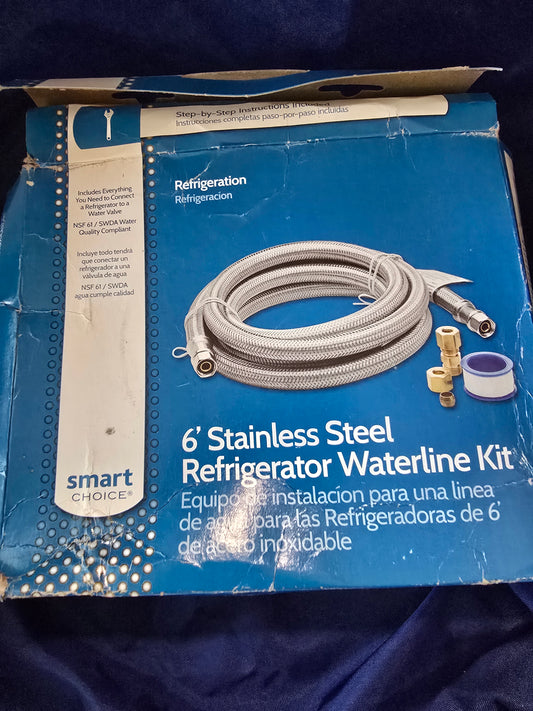 Smart Choice 6 Ft Stainless Steel Refrigerator Waterline Installation Kit – Complete