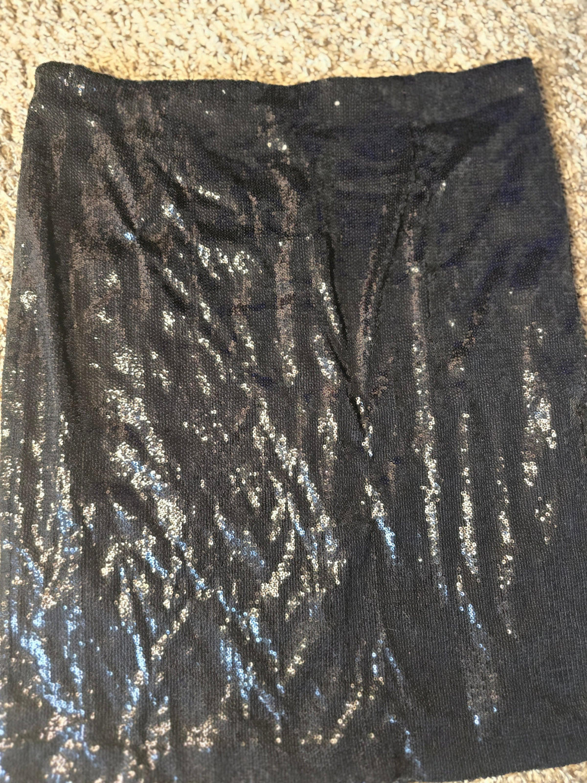 Calvin Klein Women’s Black Sequin knee high Skirt Sparkle Party Cocktail Evening