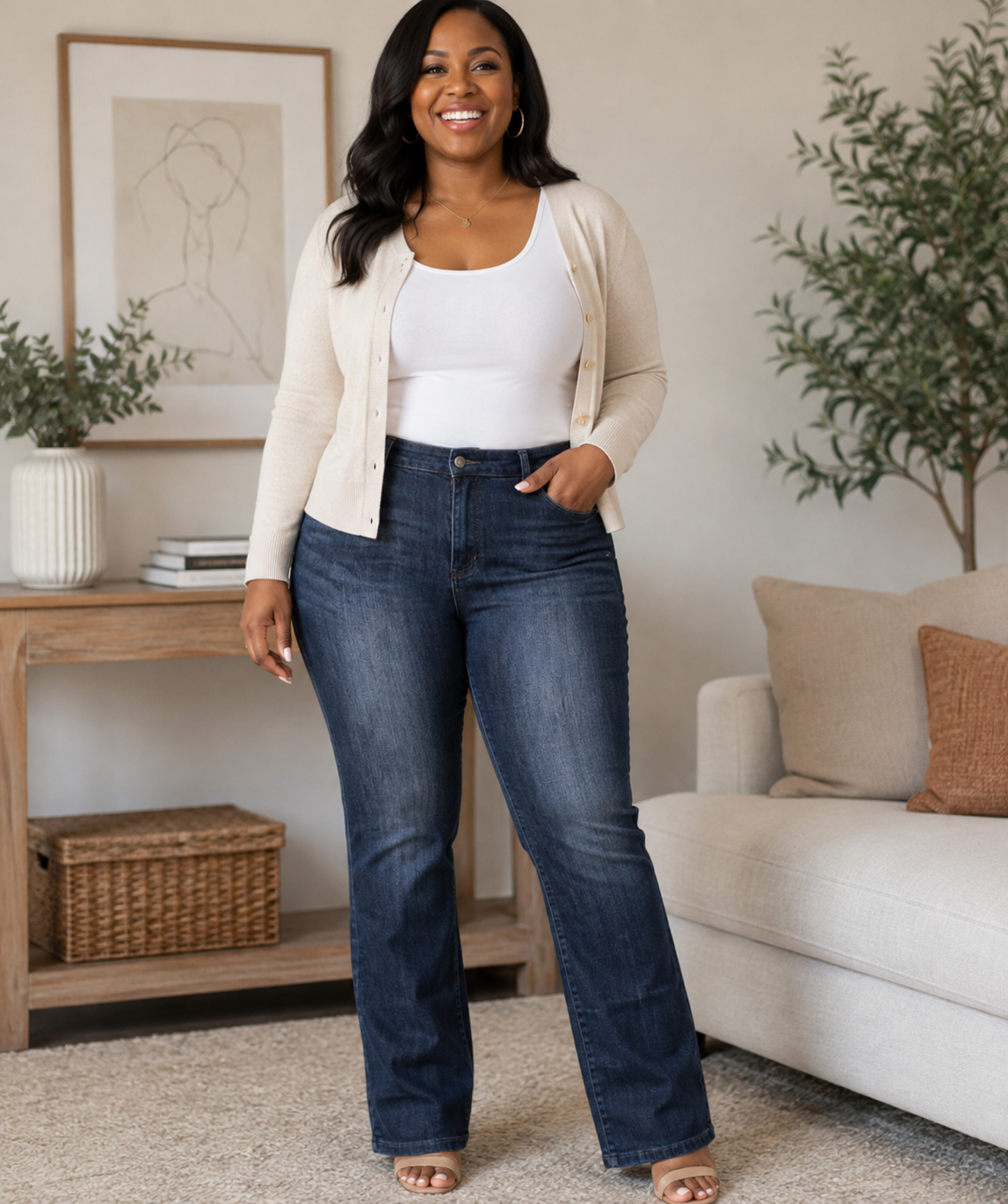 DOTS Classy Women’s Dark Wash Jeans – Size 17/18 Short