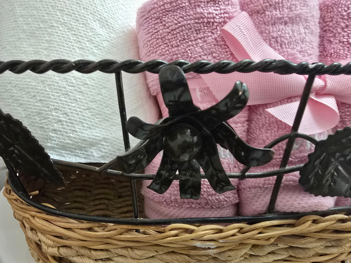 Metal Flower Themed Basket