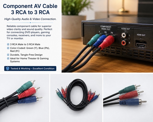 Component Video RCA Cable – Red Green Blue Male-to-Male