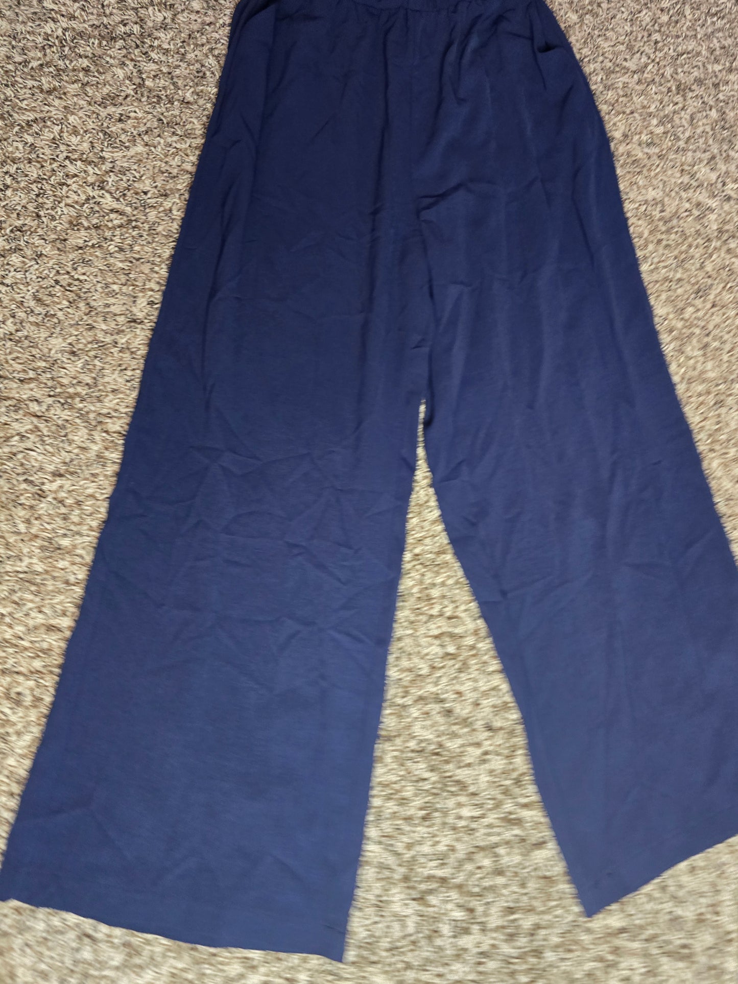 SHEIN Navy Blue Wide-Leg Pants – Women's Size Large