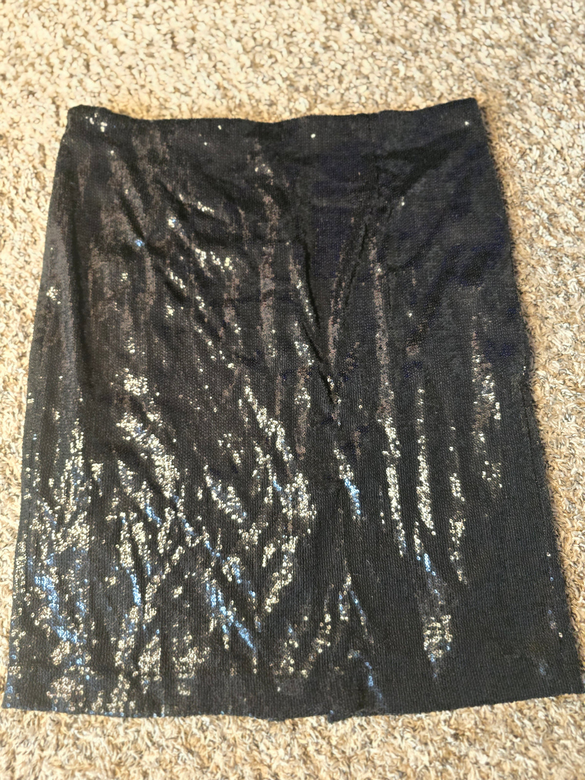 Calvin Klein Women’s Black Sequin knee high Skirt Sparkle Party Cocktail Evening