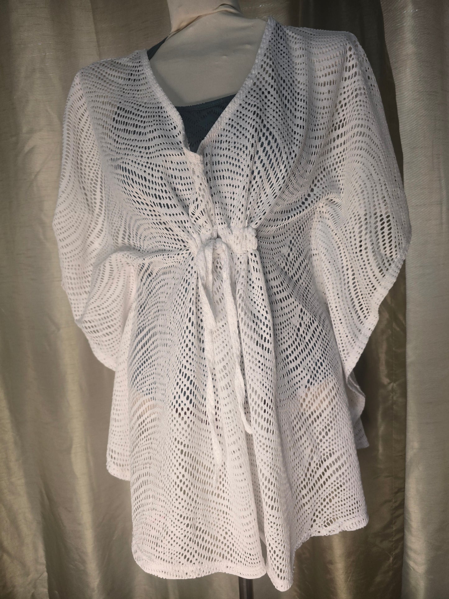 Catalina White Crochet Beach Cover-Up – Size Medium
