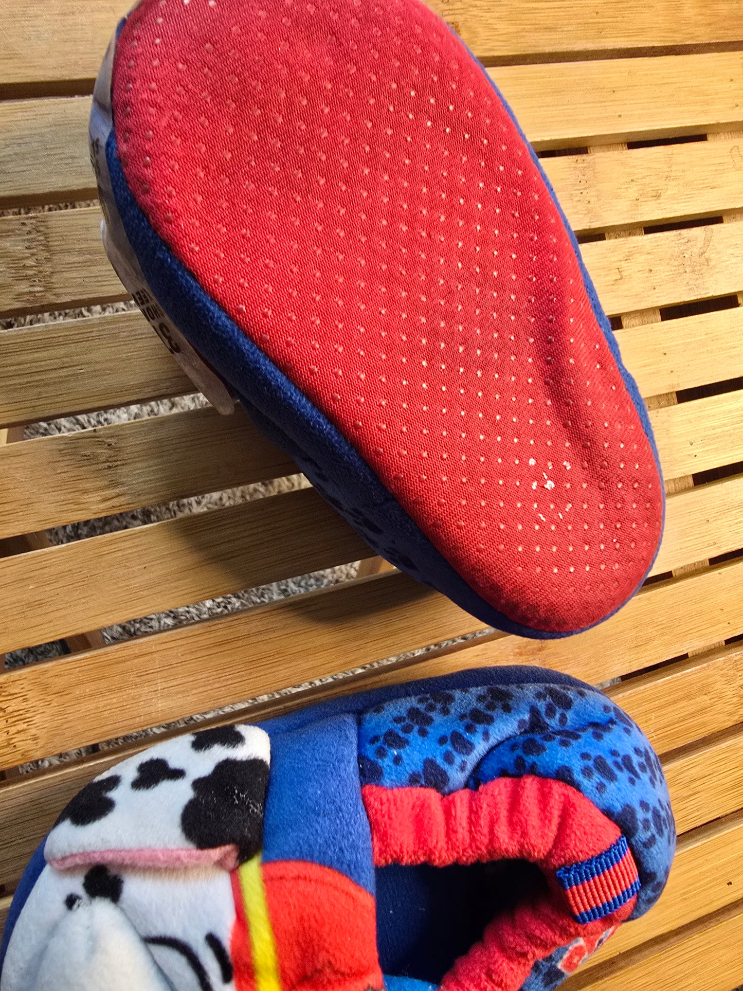 PAW Patrol Marshall Kids Plush Slippers – Red & Blue Dalmatian Firefighter