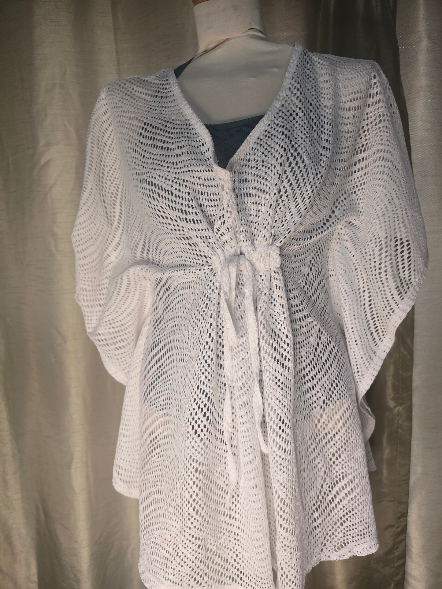 Catalina White Crochet Beach Cover-Up – Size Medium