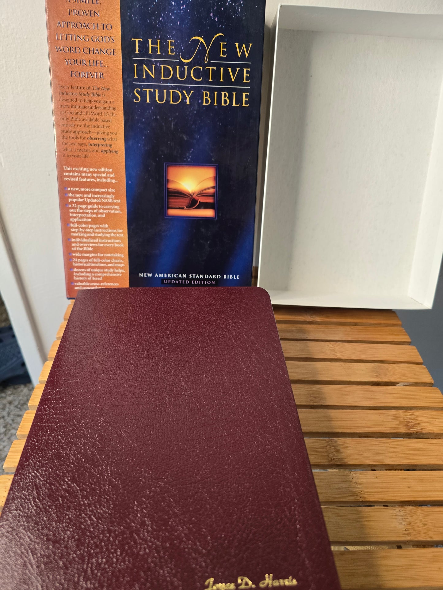 The New Inductive Study Bible NASB Updated Edition – Burgundy Leather-Look Hardcover w/ Box