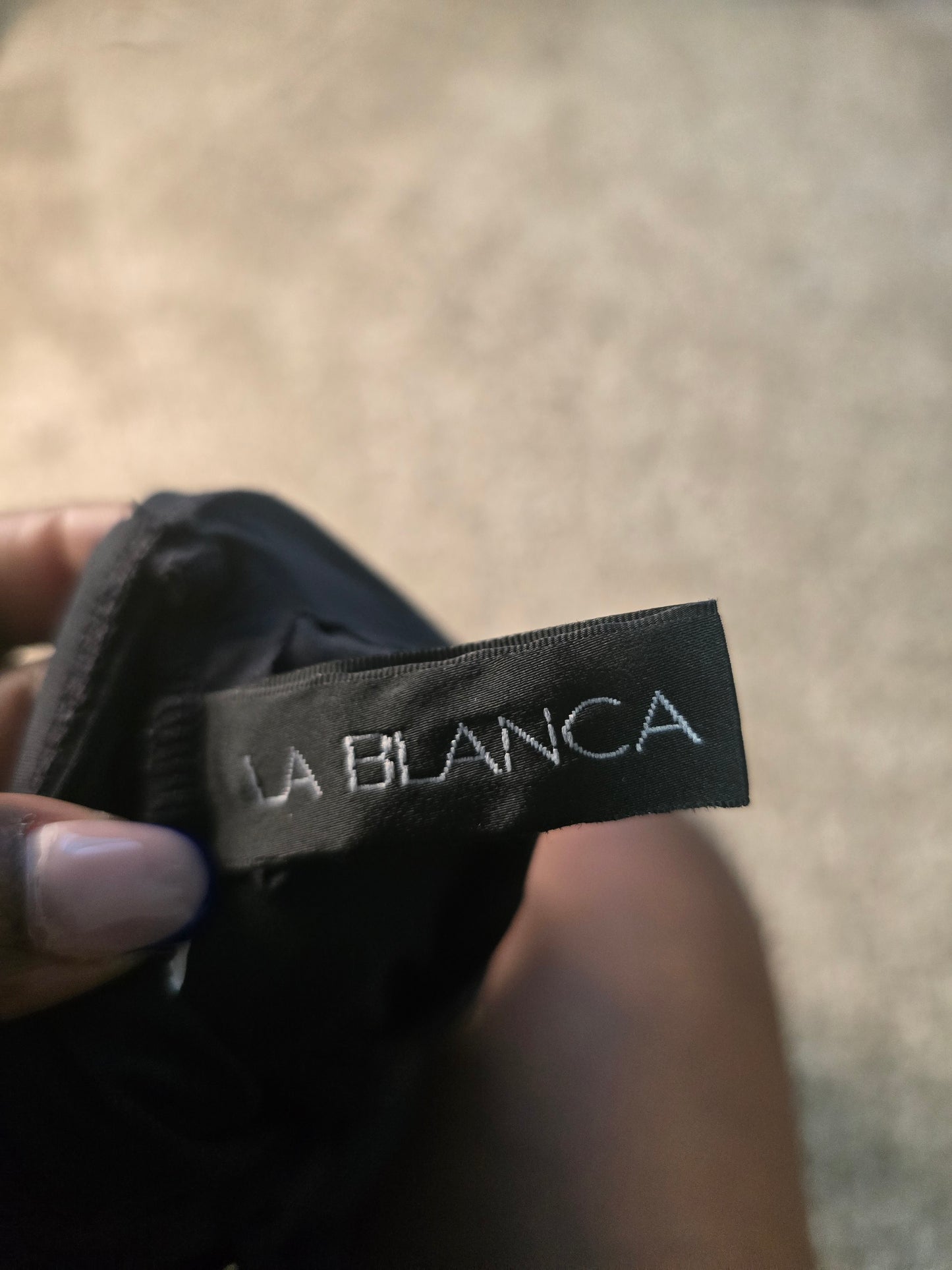 La Blanca Black Ruched Tankini Swim Top