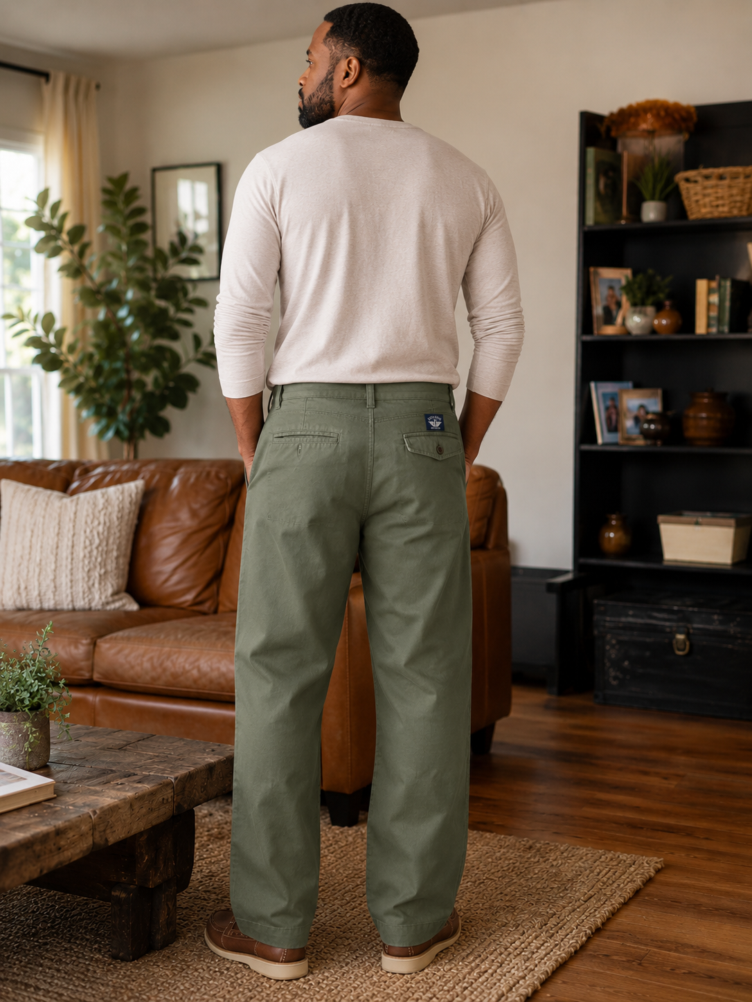Dockers Men’s Olive Green Pleated Pants – Classic Fit 33x30