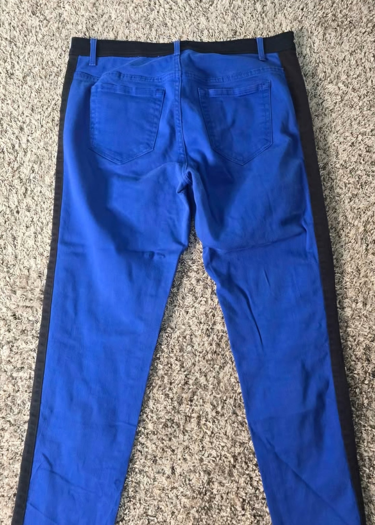 Miss Tina Women’s Royal Blue & Black Colorblock Pants – Size 14
