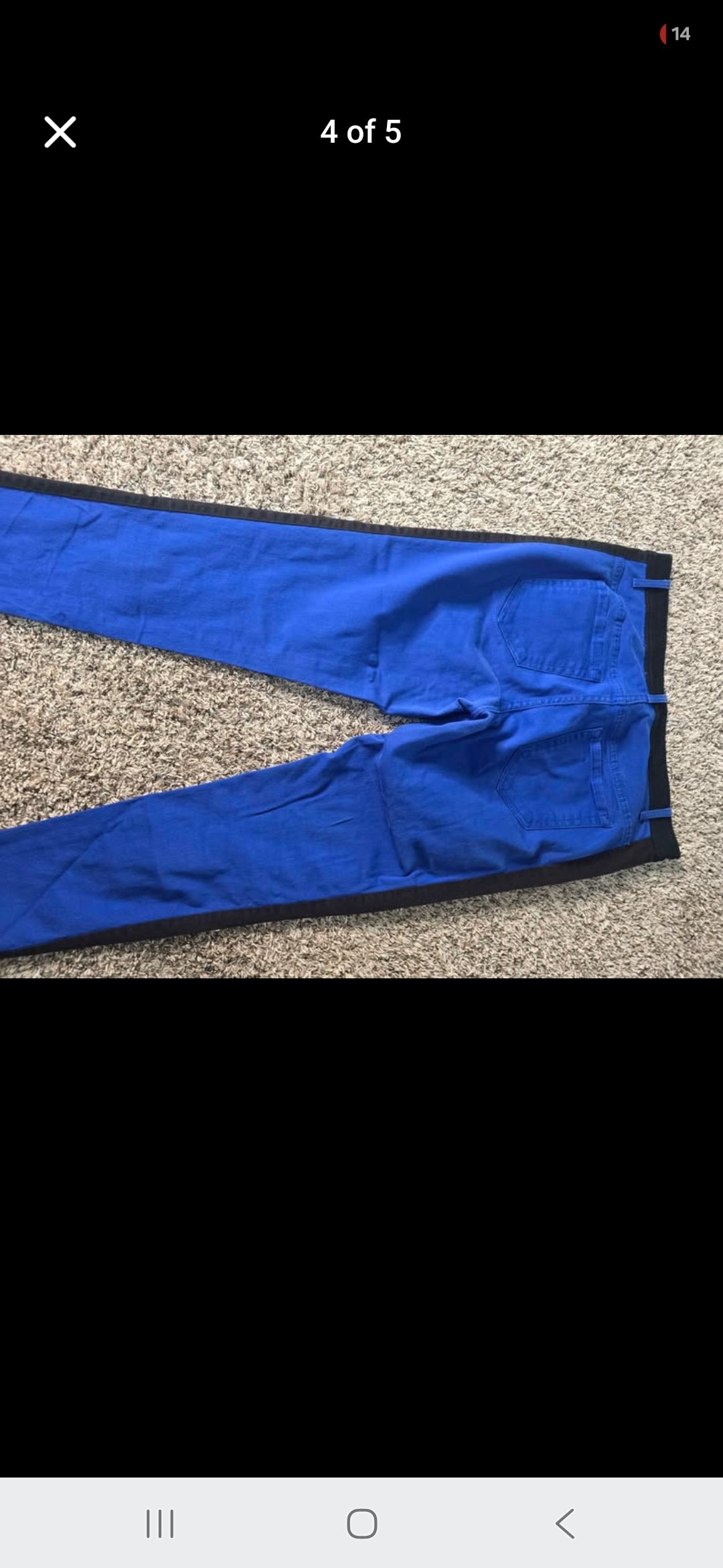 Miss Tina Women’s Royal Blue & Black Colorblock Pants – Size 14