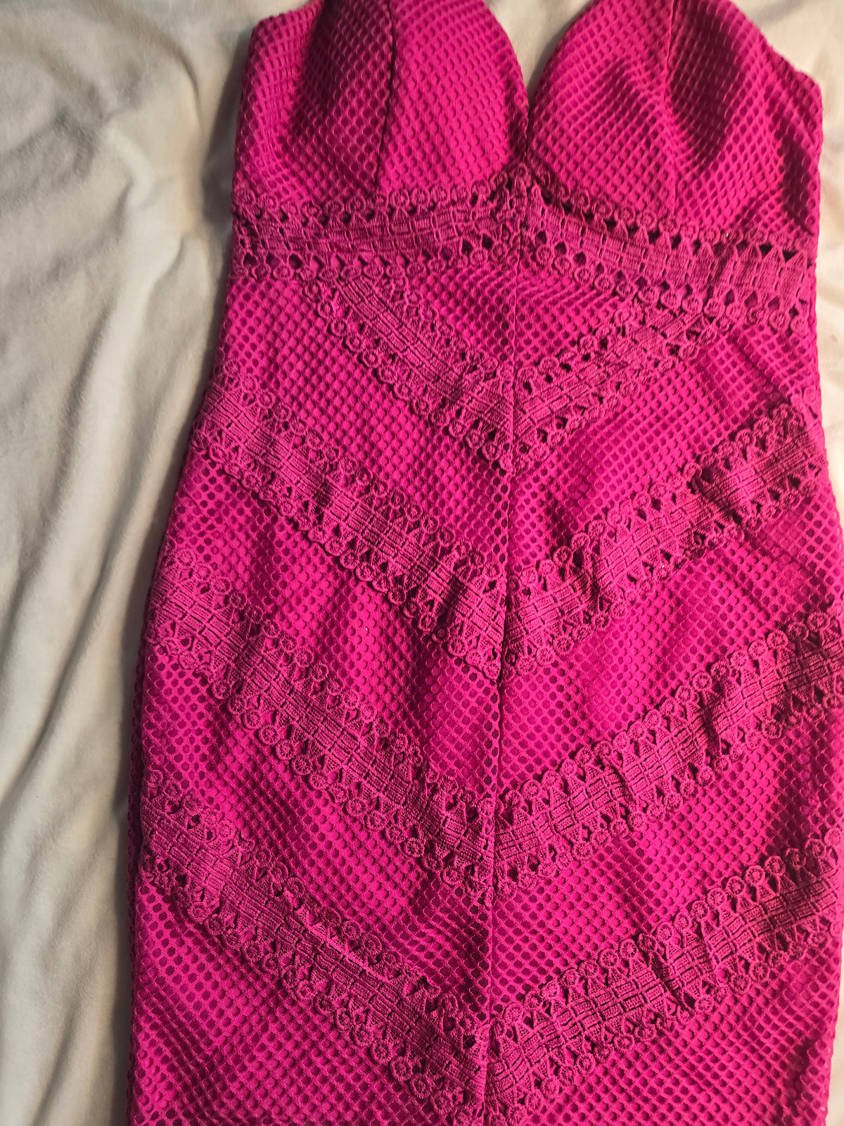 hot pink/fuchsia fitted dress size L