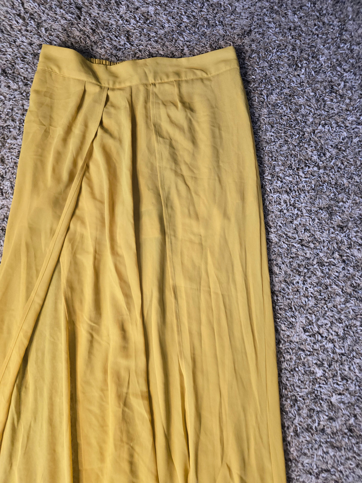 Fashion Nova Mustard Yellow Wide Leg Palazzo Pants Women's Medium Flowy High Waist